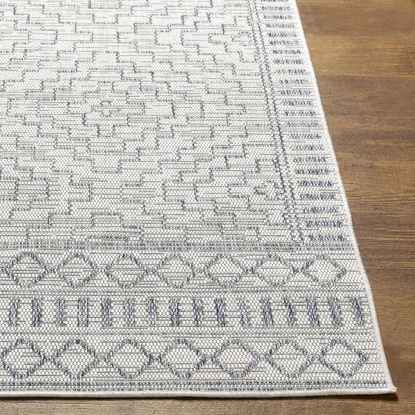 Artistic Weavers Sawyer Boho Diamond Outdoor Area Rug 53 x 7 CreamBlueArtistic Weavers Sawyer Boho Diamond Outdoor Area Rug 53 x 7 CreamBlue