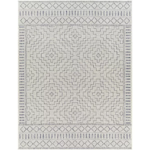 Artistic Weavers Sawyer Boho Diamond Outdoor Area Rug 53 x 7 CreamBlueArtistic Weavers Sawyer Boho Diamond Outdoor Area Rug 53 x 7 CreamBlue