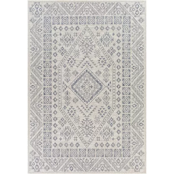 Artistic Weavers Sawyer Global Boho Medallion Outdoor Area Rug 53 x 7 Khaki53 x 7 CreamBlue