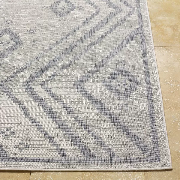 Artistic Weavers Sawyer Global Diamond Chevron Outdoor Area Rug 53 x 7 TaupeBlueArtistic Weavers Sawyer Global Diamond Chevron Outdoor Area Rug 53 x 7 TaupeBlue