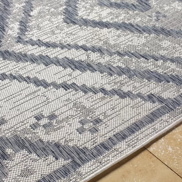 Artistic Weavers Sawyer Global Diamond Chevron Outdoor Area Rug 53 x 7 TaupeBlueArtistic Weavers Sawyer Global Diamond Chevron Outdoor Area Rug 53 x 7 TaupeBlue