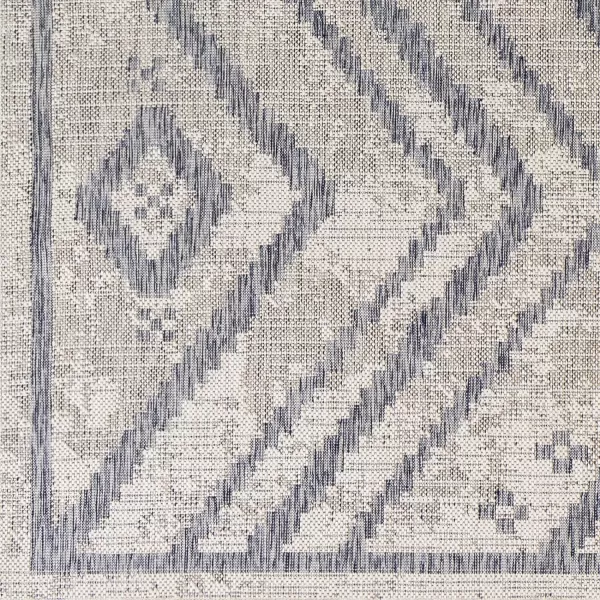 Artistic Weavers Sawyer Global Diamond Chevron Outdoor Area Rug 53 x 7 TaupeBlueArtistic Weavers Sawyer Global Diamond Chevron Outdoor Area Rug 53 x 7 TaupeBlue