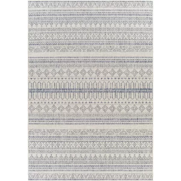 Artistic Weavers Sawyer Moroccan Stripe Outdoor Area Rug 53 x 7 CreamLight BlueArtistic Weavers Sawyer Moroccan Stripe Outdoor Area Rug 53 x 7 CreamLight Blue