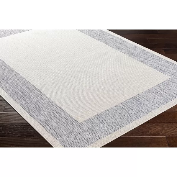 Artistic Weavers Sawyer Outdoor Border Modern Area Rug 53 x 7 CreamBlueArtistic Weavers Sawyer Outdoor Border Modern Area Rug 53 x 7 CreamBlue