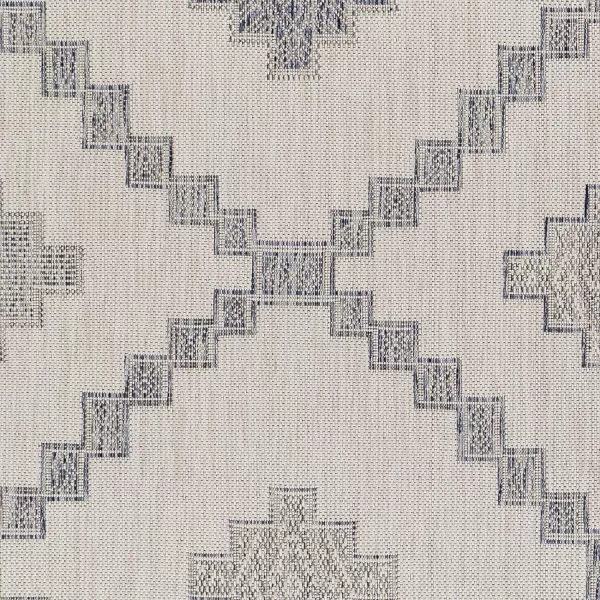 Artistic Weavers Sawyer Rustic Tribal Diamond Outdoor Area Rug 53 x 7 CreamBlueArtistic Weavers Sawyer Rustic Tribal Diamond Outdoor Area Rug 53 x 7 CreamBlue