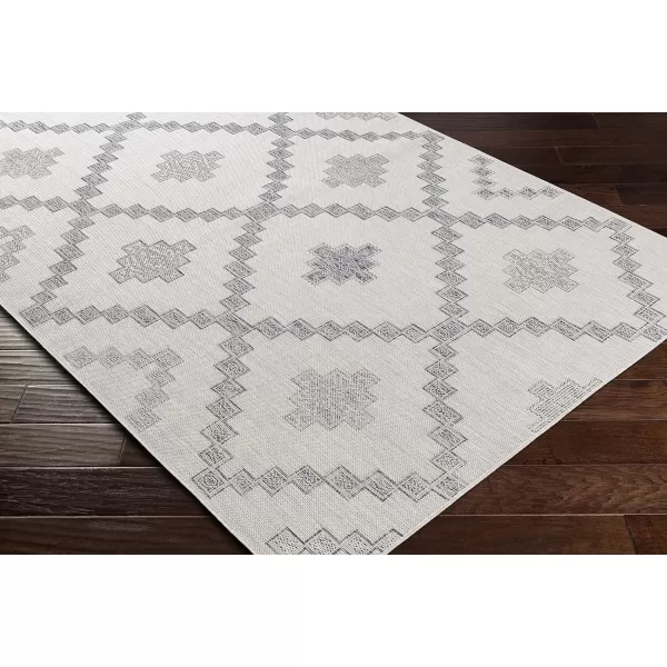 Artistic Weavers Sawyer Rustic Tribal Diamond Outdoor Area Rug 53 x 7 CreamBlueArtistic Weavers Sawyer Rustic Tribal Diamond Outdoor Area Rug 53 x 7 CreamBlue