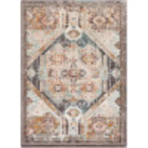 Artistic Weavers Shami AquaBurnt Orange Area Rug 710 x 1035 ft 2 in x 7 ft Aqua  Burnt Orange