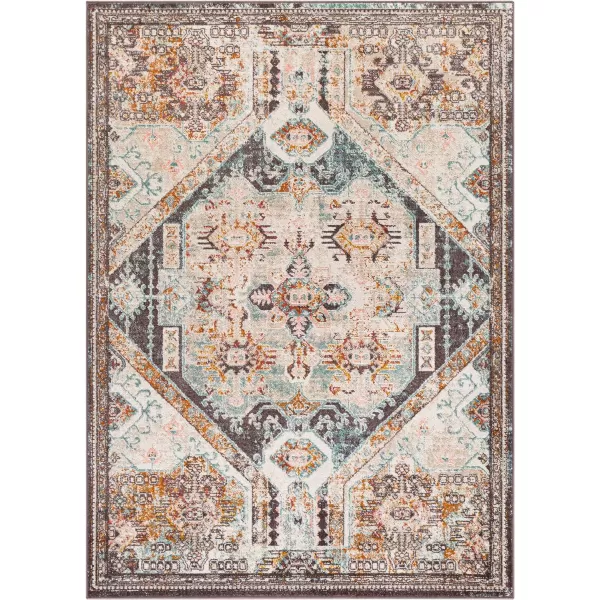 Artistic Weavers Shami AquaBurnt Orange Area Rug 710 x 1035 ft 2 in x 7 ft Aqua  Burnt Orange