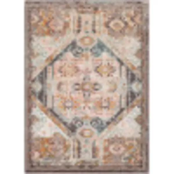 Artistic Weavers Shami AquaBurnt Orange Area Rug 710 x 1035 ft 2 in x 7 ft Charcoal