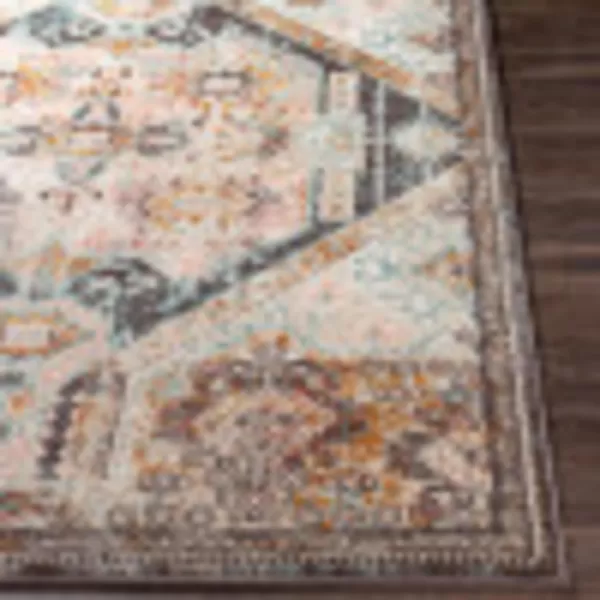 Artistic Weavers Shami AquaBurnt Orange Area Rug 710 x 1035 ft 2 in x 7 ft Charcoal