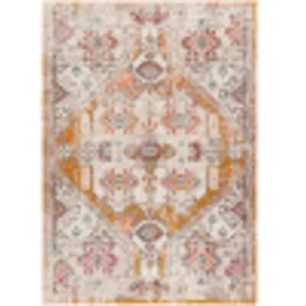 Artistic Weavers Shami AquaBurnt Orange Area Rug 710 x 1035 ft 2 in x 7 ft Mustard