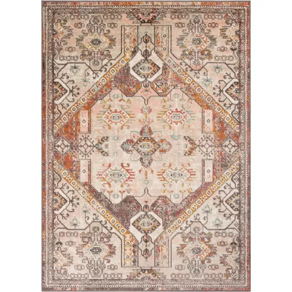 Artistic Weavers Shami AquaBurnt Orange Area Rug 710 x 1036 ft 7 in x 9 ft Burnt Orange
