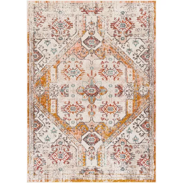 Artistic Weavers Shami AquaBurnt Orange Area Rug 710 x 1036 ft 7 in x 9 ft Mustard