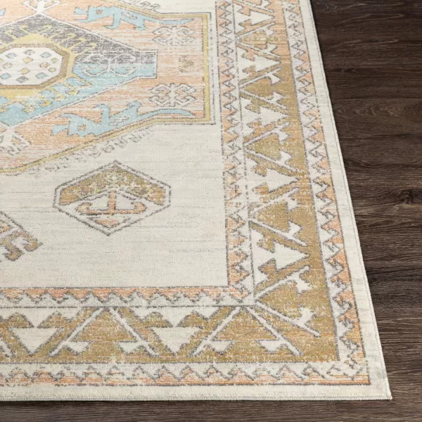 Artistic Weavers Sokanon Outdoor Medallion Area Rug53 x 73IvorySaffron53 x 73 IvorySaffron