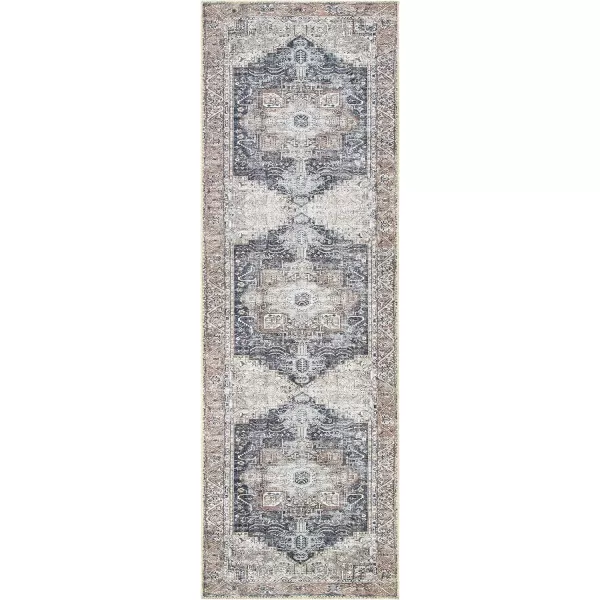 Artistic Weavers Suri Vintage Washable Area Rug 53 x 73 RustBlue27 x 14 Light GreyPurple