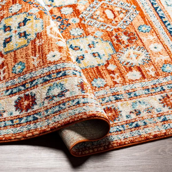 Artistic Weavers Tevazu Vintage Area Rug53 x 7Light Blue53 x 7 Burnt Orange