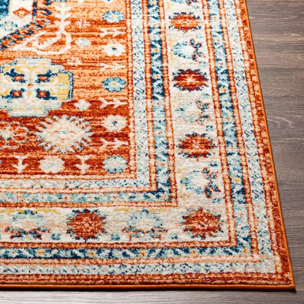 Artistic Weavers Tevazu Vintage Area Rug53 x 7Light Blue53 x 7 Burnt Orange