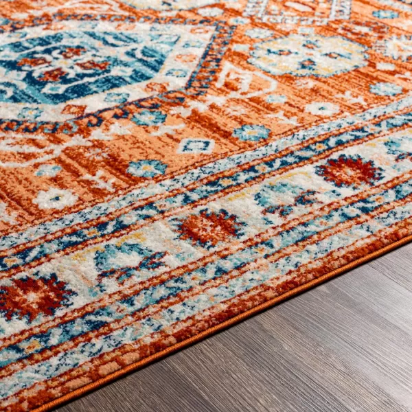 Artistic Weavers Tevazu Vintage Area Rug53 x 7Light Blue53 x 7 Burnt Orange