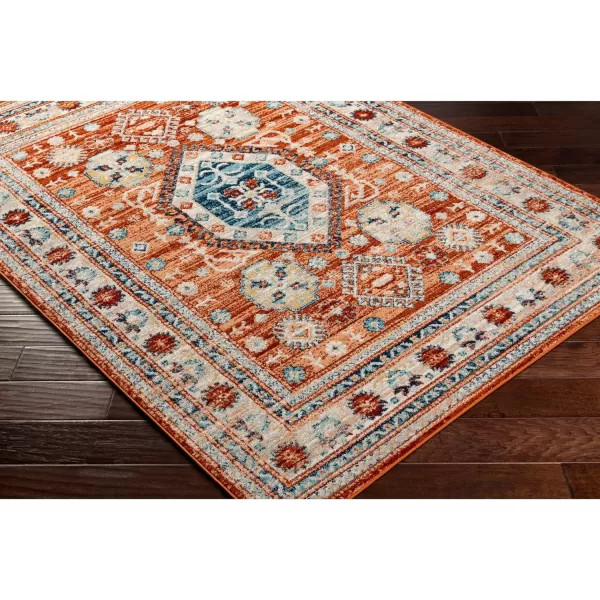 Artistic Weavers Tevazu Vintage Area Rug53 x 7Light Blue53 x 7 Burnt Orange