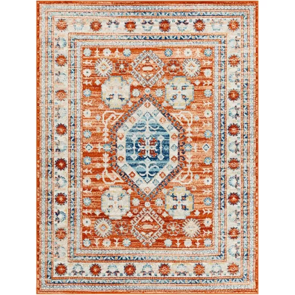 Artistic Weavers Tevazu Vintage Area Rug53 x 7Light Blue53 x 7 Burnt Orange