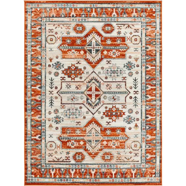 Artistic Weavers Tevazu Vintage Tribal Area Rug 53 x 7 Burnt OrangeBurnt Orange 67 x 9