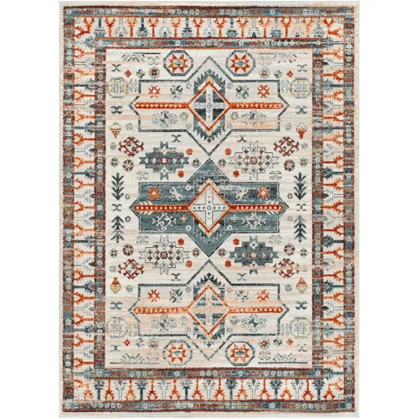 Artistic Weavers Tevazu Vintage Tribal Area Rug 53 x 7 Burnt OrangeLight Grey 67 x 9