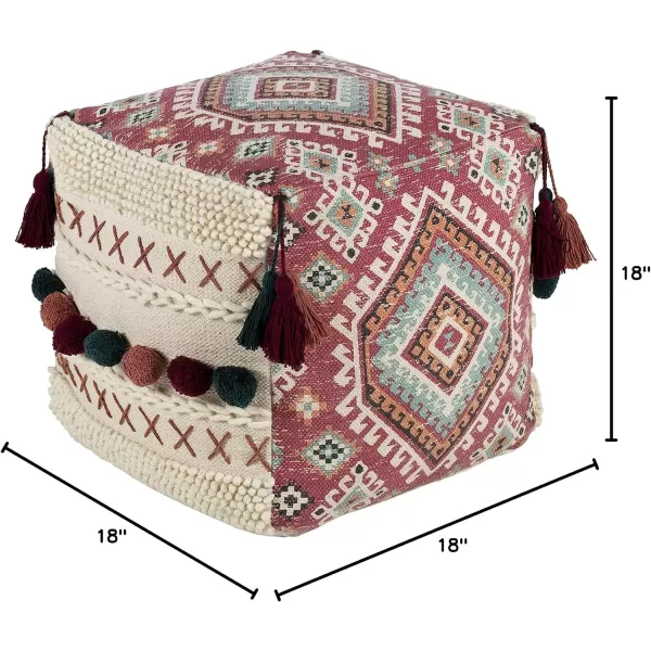 Artistic Weavers Thimm Global Pouf H W x 18 D RedArtistic Weavers Thimm Global Pouf H W x 18 D Red