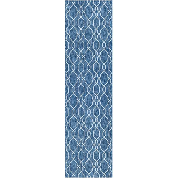 Artistic Weavers Wallis Outdoor Traditional Area Rug 710 Square Black27 x 12 Dark Blue
