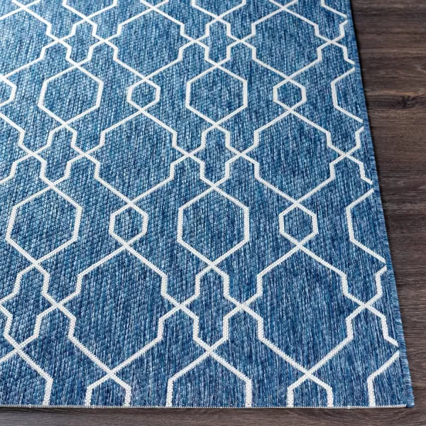 Artistic Weavers Wallis Outdoor Traditional Area Rug 710 Square Black67 Square Dark Blue