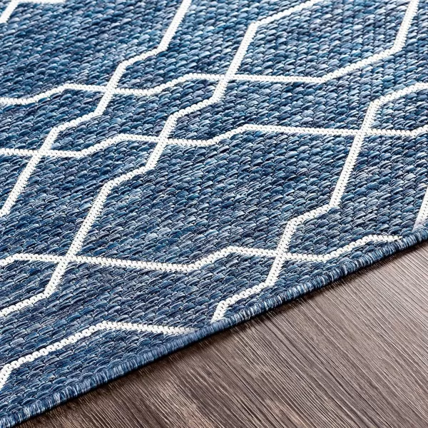 Artistic Weavers Wallis Outdoor Traditional Area Rug 710 Square Black710 x 10 Oval Dark Blue