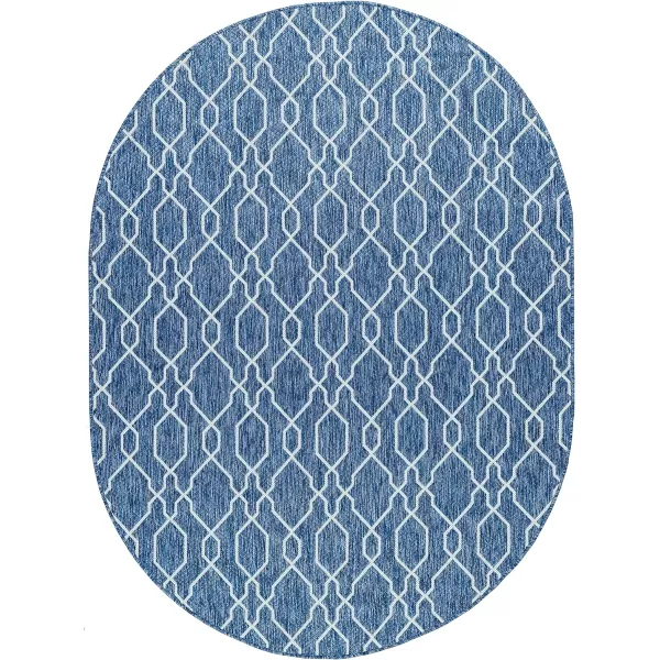 Artistic Weavers Wallis Outdoor Traditional Area Rug 710 Square Black710 x 10 Oval Dark Blue