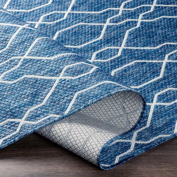 Artistic Weavers Wallis Outdoor Traditional Area Rug 710 Square Black710 x 10 Oval Dark Blue