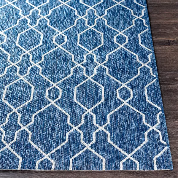 Artistic Weavers Wallis Outdoor Traditional Area Rug 710 Square Black710 x 10 Oval Dark Blue
