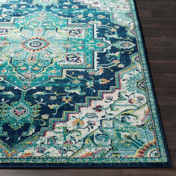 Artistic Weavers Wendy Vintage Medallion Area Rug53 x 79TealDark Blue110 x 211 Teal  Dark Blue