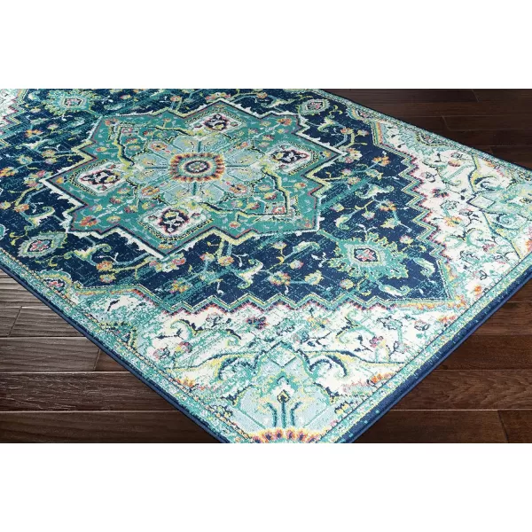 Artistic Weavers Wendy Vintage Medallion Area Rug53 x 79TealDark Blue110 x 211 Teal  Dark Blue