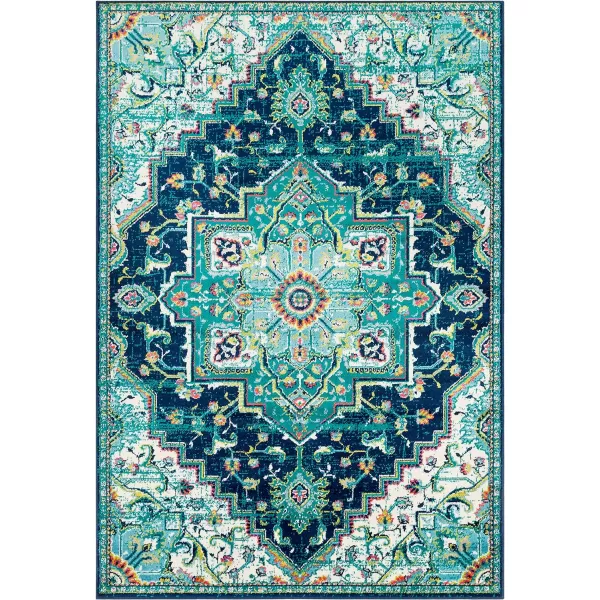 Artistic Weavers Wendy Vintage Medallion Area Rug53 x 79TealDark Blue110 x 211 Teal  Dark Blue