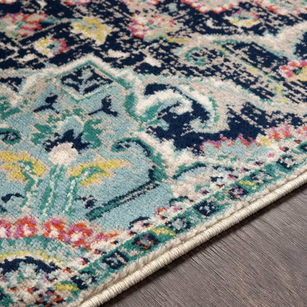 Artistic Weavers Wendy Vintage Medallion Area Rug53 x 79TealDark Blue67 x 96 Orange  Aqua