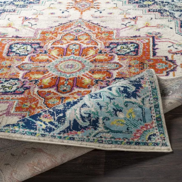 Artistic Weavers Wendy Vintage Medallion Area Rug53 x 79TealDark Blue67 x 96 Orange  Aqua