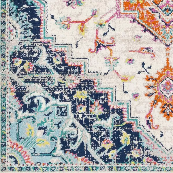 Artistic Weavers Wendy Vintage Medallion Area Rug53 x 79TealDark Blue67 x 96 Orange  Aqua
