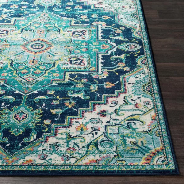 Artistic Weavers Wendy Vintage Medallion Area Rug53 x 79TealDark Blue67 x 96 Teal  Dark Blue