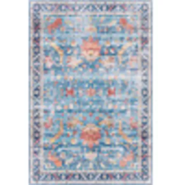 Artistic Weavers Xavi Oriental Border Area Rug 5 x 76 Blush23 x 39 Dark Blue