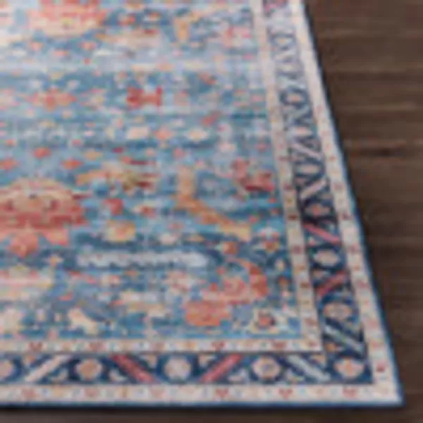 Artistic Weavers Xavi Oriental Border Area Rug 5 x 76 Blush23 x 39 Dark Blue