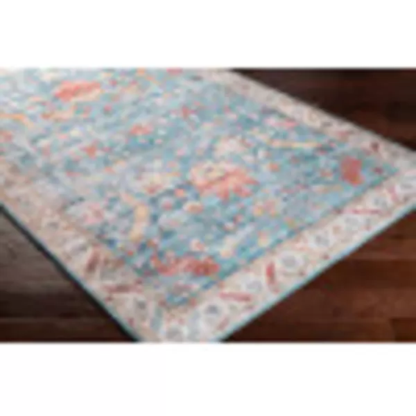 Artistic Weavers Xavi Oriental Border Area Rug 5 x 76 Blush23 x 39 Sky Blue