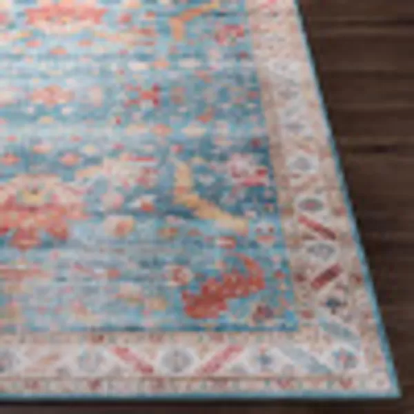 Artistic Weavers Xavi Oriental Border Area Rug 5 x 76 Blush23 x 39 Sky Blue