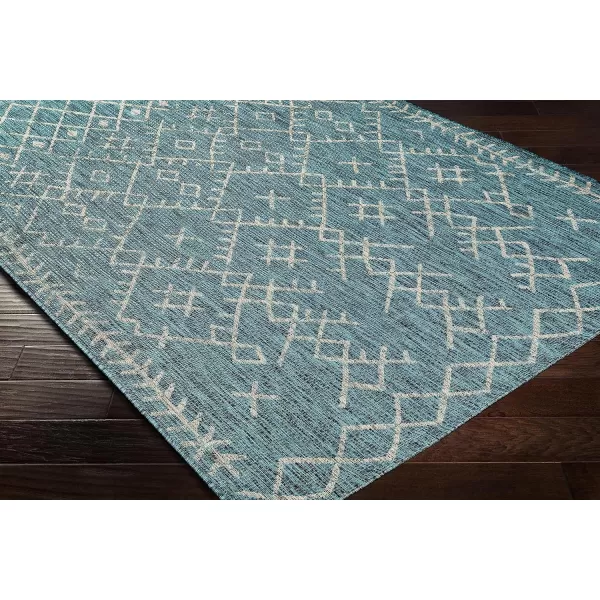 Artistic Weavers Yesina Bohemian Outdoor Area Rug 710 Square Aqua67 Round Aqua