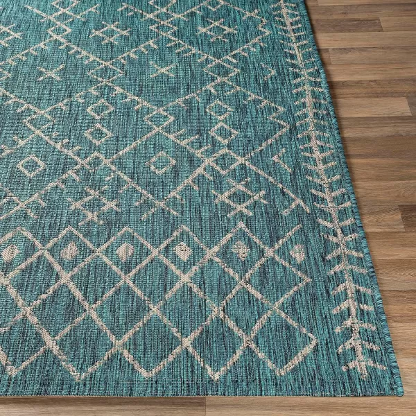 Artistic Weavers Yesina Bohemian Outdoor Area Rug 710 Square Aqua67 Round Aqua