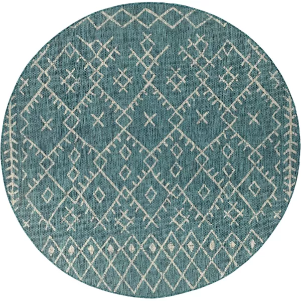 Artistic Weavers Yesina Bohemian Outdoor Area Rug 710 Square Aqua710 Round Aqua