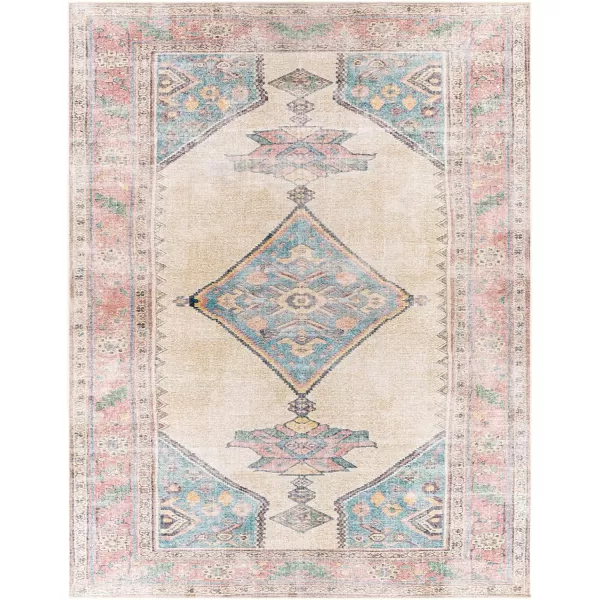 Artistic Weavers Yolanda Vintage Medallion Area Rug 53 x 73 Sky BlueOrange710 x 102 Sky BlueOrange