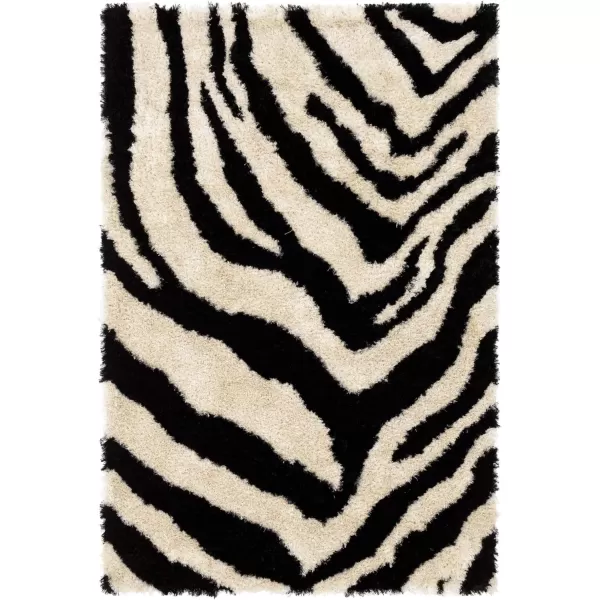 Artistic Weavers Zebra Print Alarik Shag Area Rug 5 ft x 7 ft 6 in BlackCream5 ft x 7 ft 6 in BlackCream