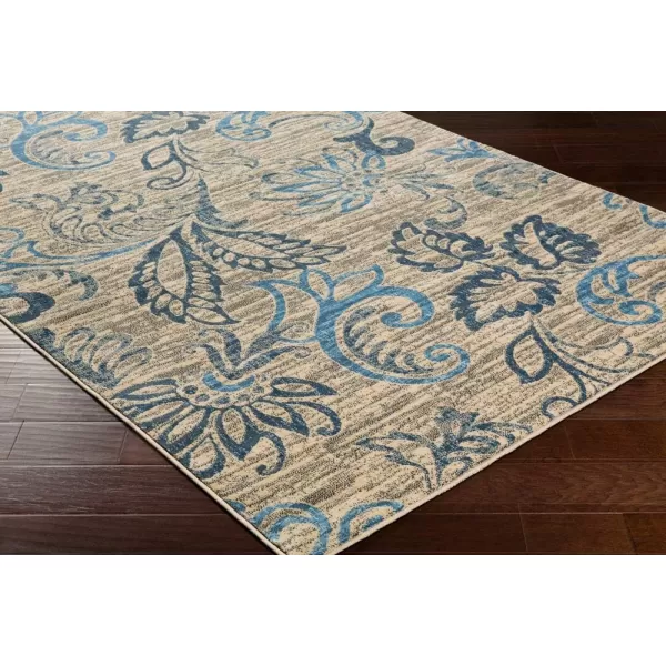 Deacon Coffee Bean Transitional Area Rug 10 x 13Rectangular Blue 2 ft x 3 ft 3 in